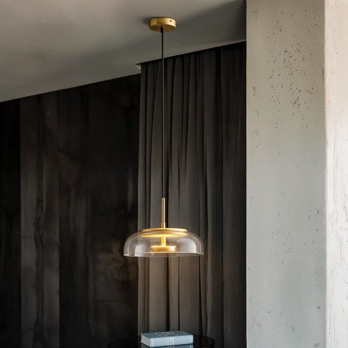Japandi Linear Brass Chandelier – Nordlite