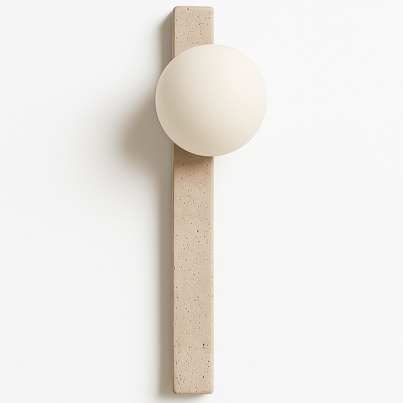 Japandi Rectangular Travertine Wall Lamp – Olorva
