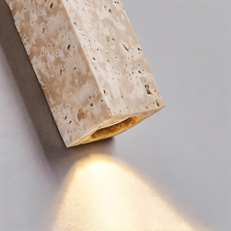 Japandi Rectangular Travertine Wall Lamp – Olorva
