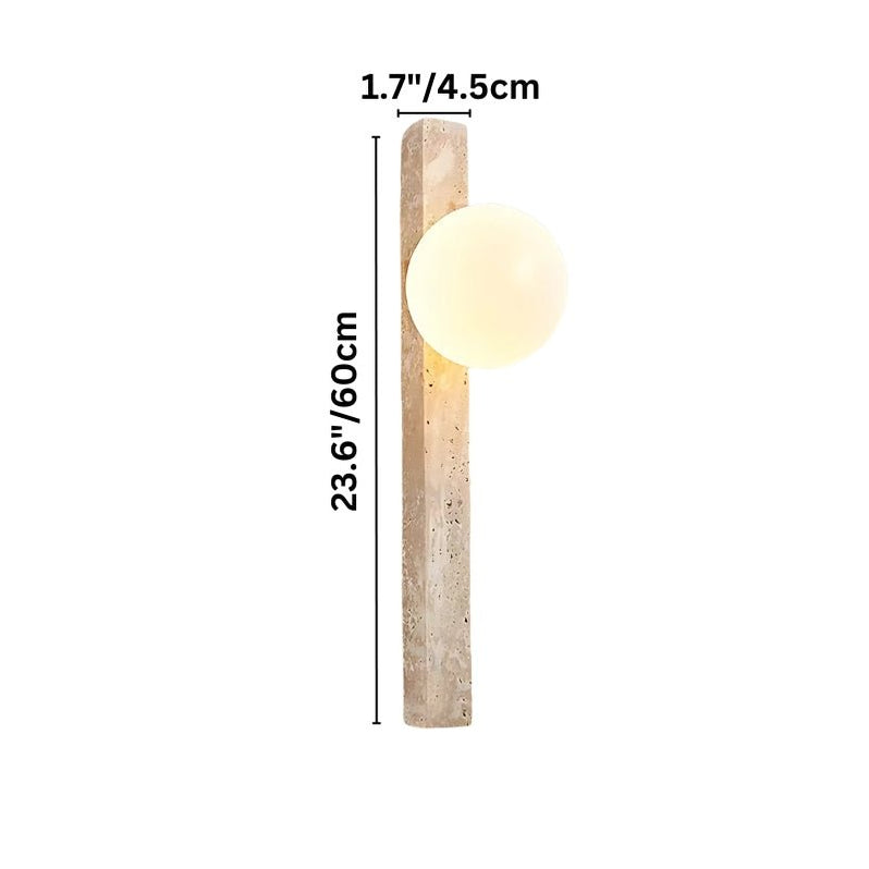 Japandi Rectangular Travertine Wall Lamp – Olorva