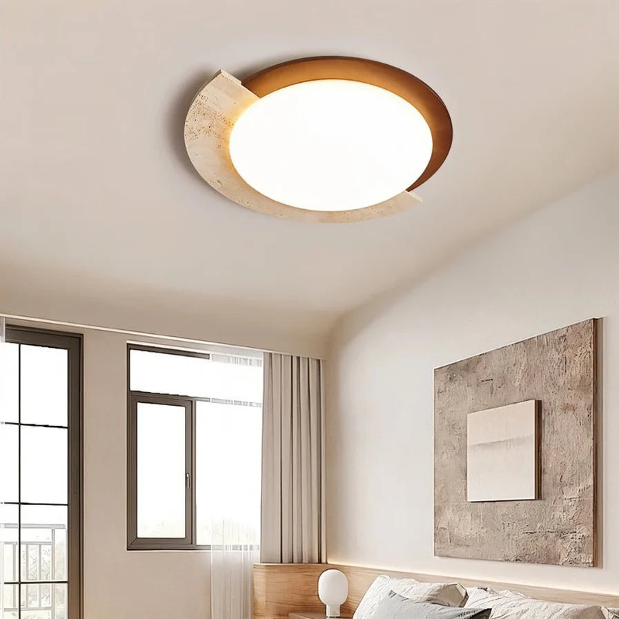 Japandi Travertine Table Lamp – Ozama