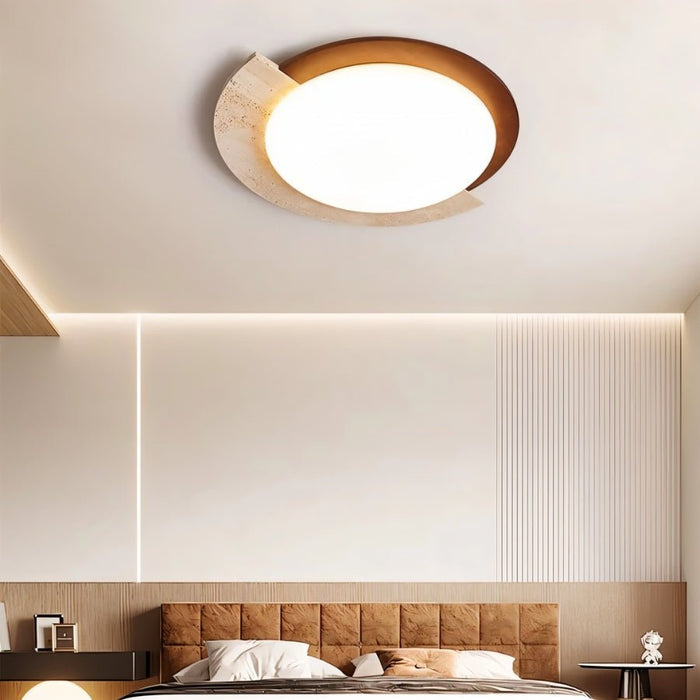 Japandi Travertine Table Lamp – Ozama