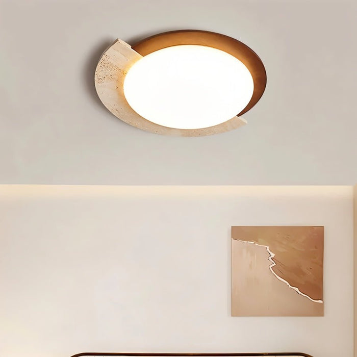 Japandi Travertine Table Lamp – Ozama