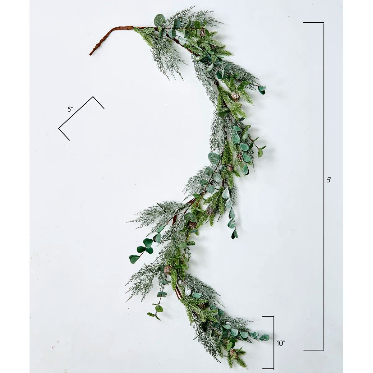 Pine and eucalyptus garland dimensions