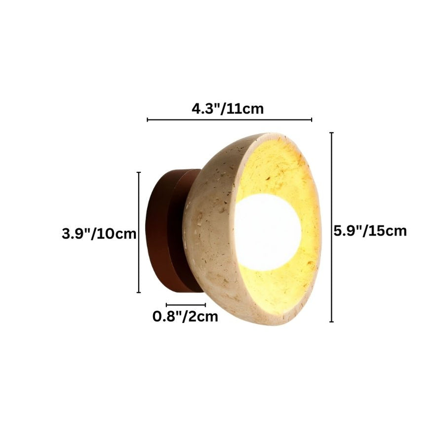 Japandi Travertine Wall Lamp With Vertical Slits – Pulkit