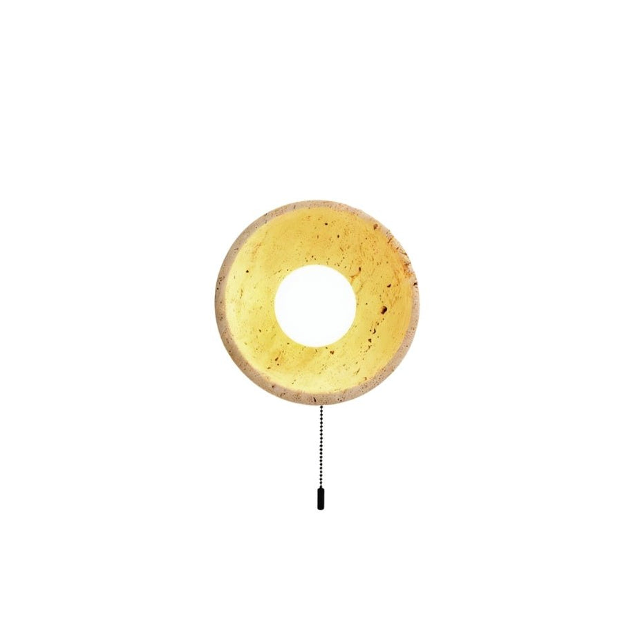 Japandi Travertine Wall Lamp With Vertical Slits – Pulkit