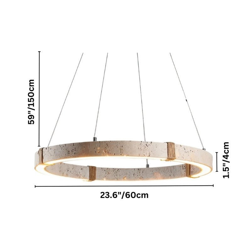 Japandi Circular Brass Chandelier – Ringo