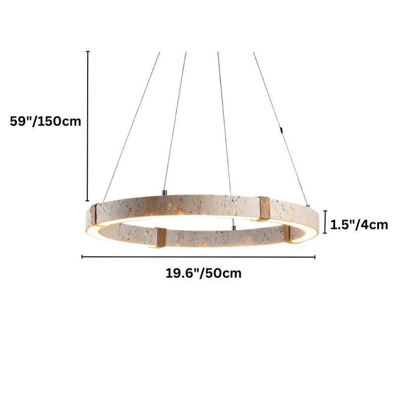 Japandi Circular Brass Chandelier – Ringo