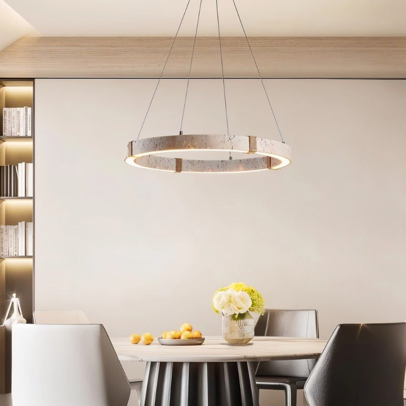 Japandi Circular Brass Chandelier – Ringo