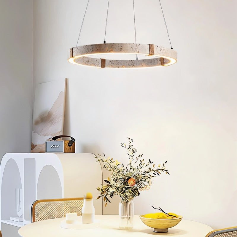 Japandi Circular Brass Chandelier – Ringo