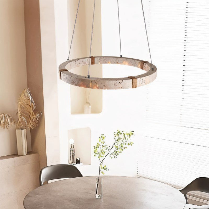 Japandi Circular Brass Chandelier – Ringo