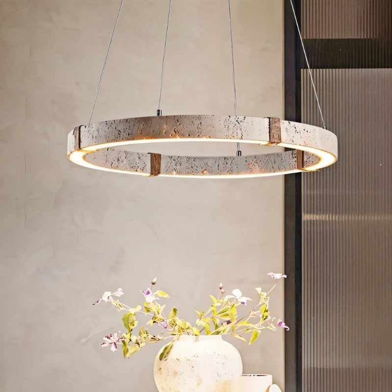 Japandi Circular Brass Chandelier – Ringo