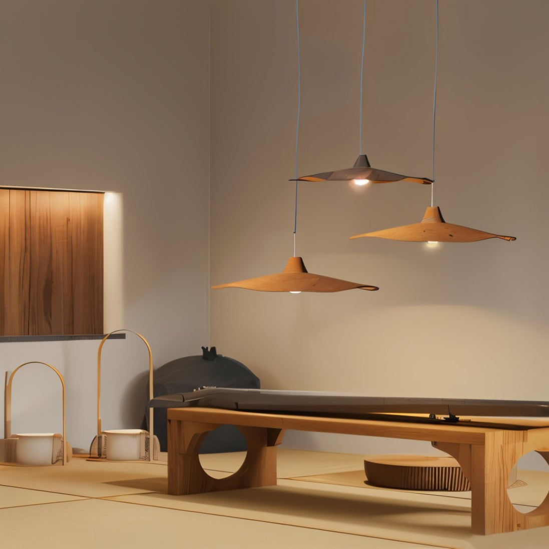 Japandi Perforated Brass Pendant Light – Siraj