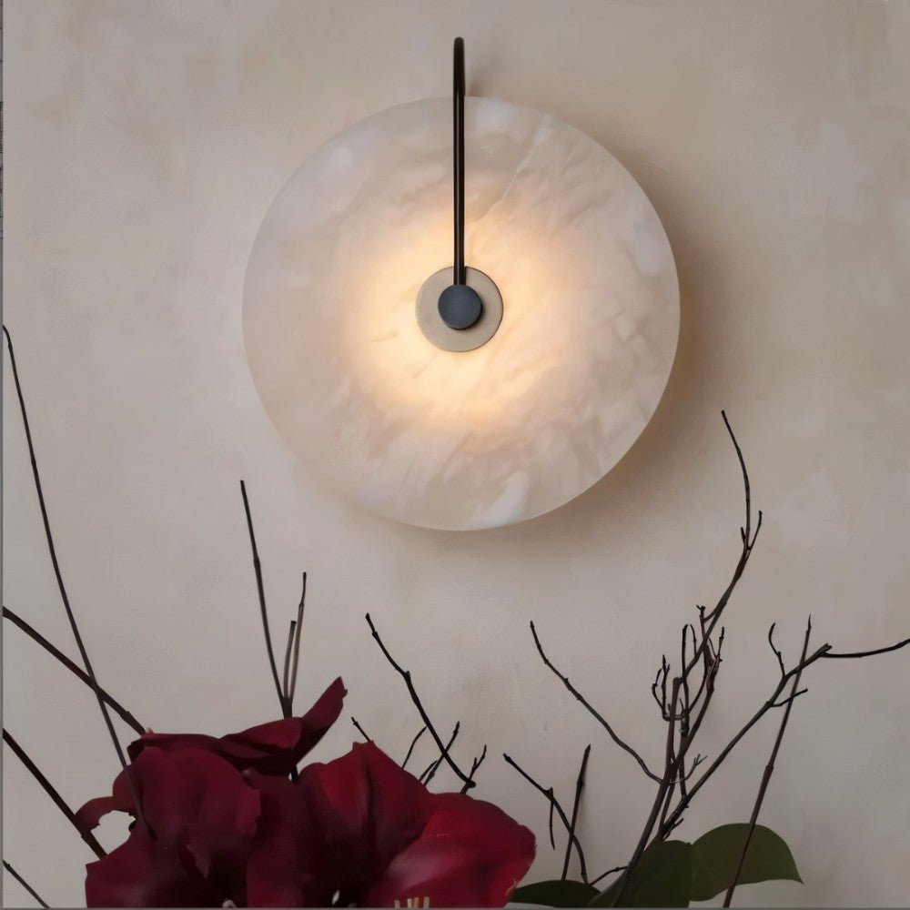 Japandi Sculpted Alabaster Wall Lamp – Sivac