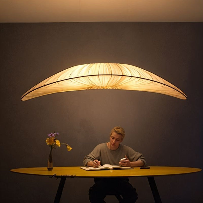 Japandi Sculptural Glass & Wood Chandelier – Skafos