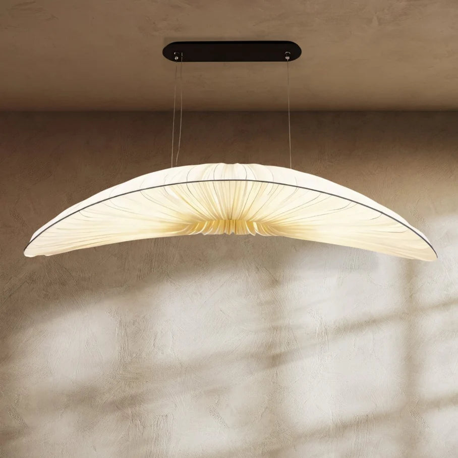 Japandi Sculptural Glass & Wood Chandelier – Skafos