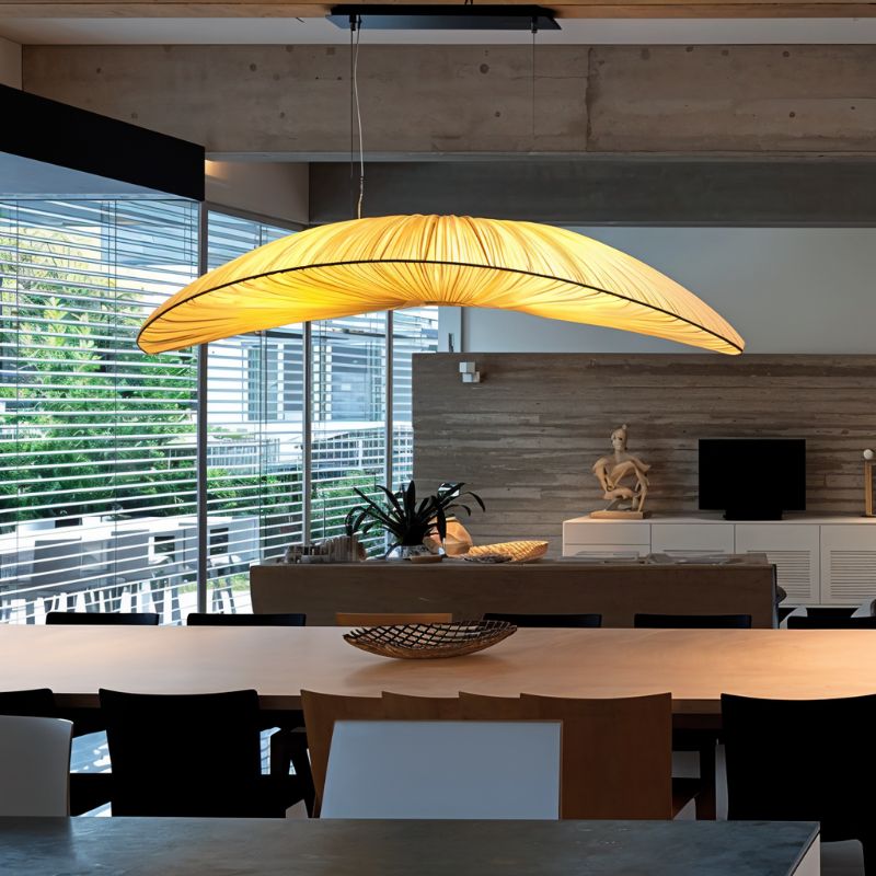 Japandi Sculptural Glass & Wood Chandelier – Skafos