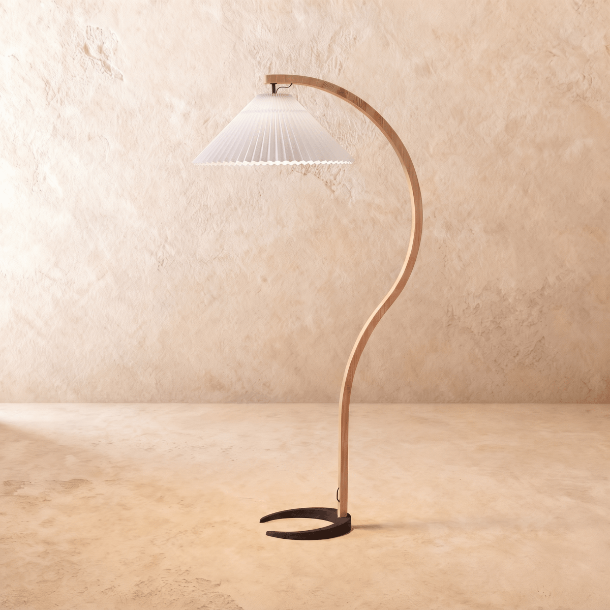 Japandi Beech Wood Floor Lamp - Skiastro