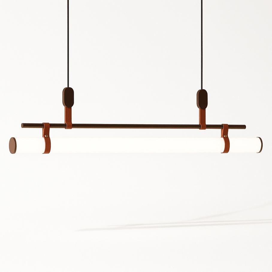 Japandi Minimalist Brass & Glass Chandelier – Solin