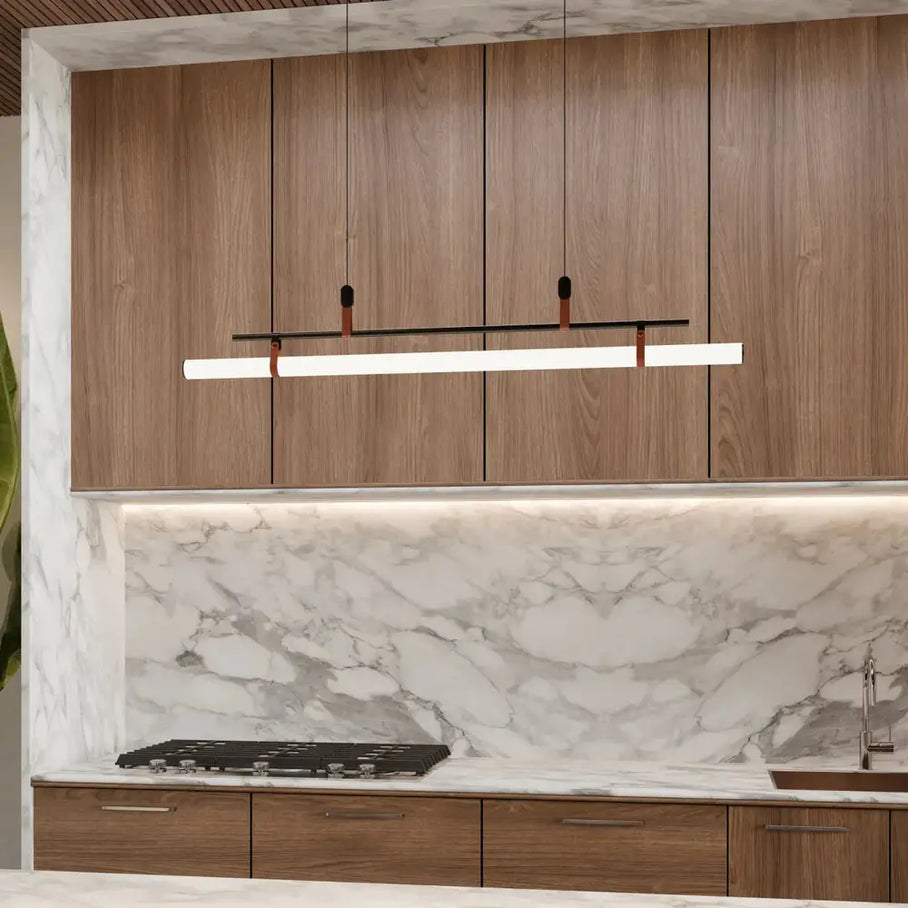 Japandi Minimalist Brass & Glass Chandelier – Solin