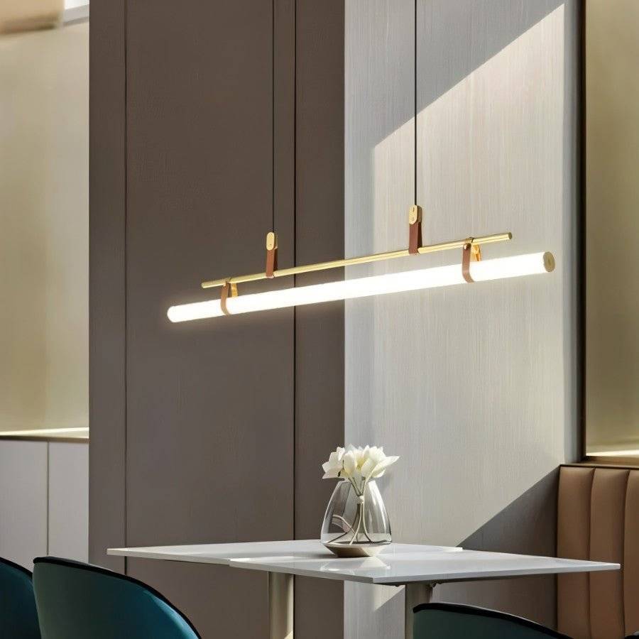 Japandi Minimalist Brass & Glass Chandelier – Solin