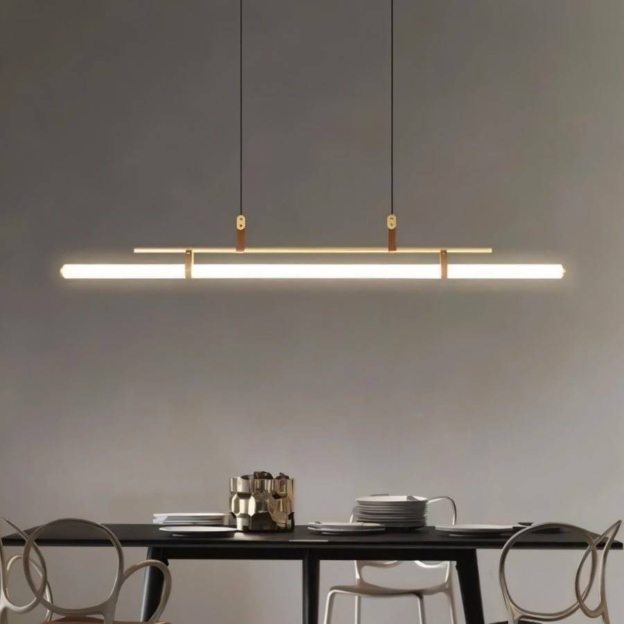 Japandi Minimalist Brass & Glass Chandelier – Solin