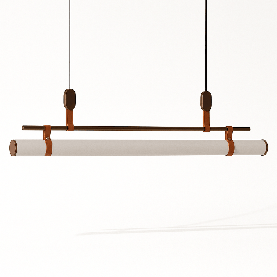 Japandi Minimalist Brass & Glass Chandelier – Solin