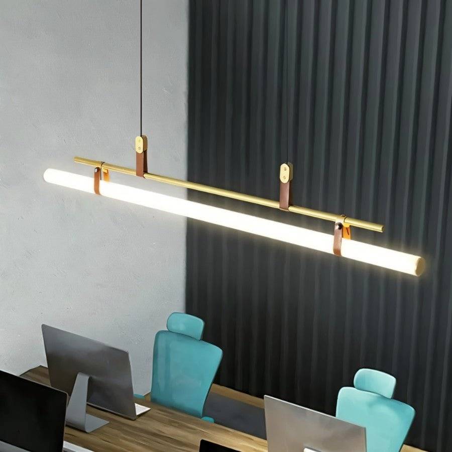 Japandi Minimalist Brass & Glass Chandelier – Solin