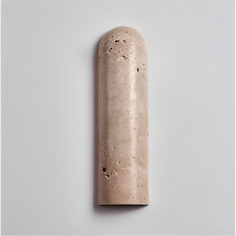 Japandi Cylindrical Travertine Wall Lamp – Solon