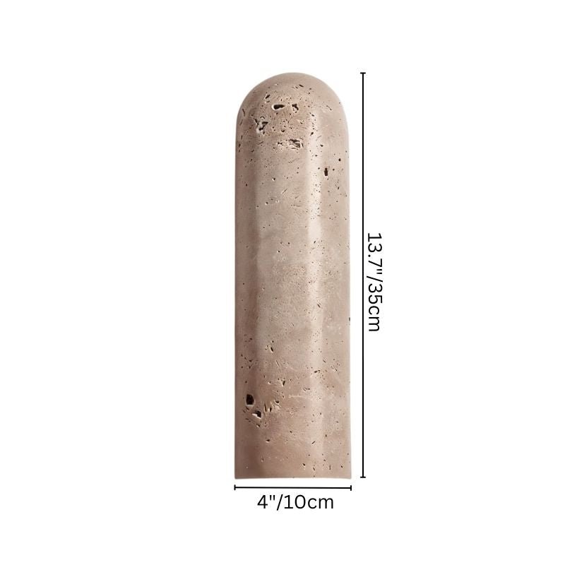 Japandi Cylindrical Travertine Wall Lamp – Solon
