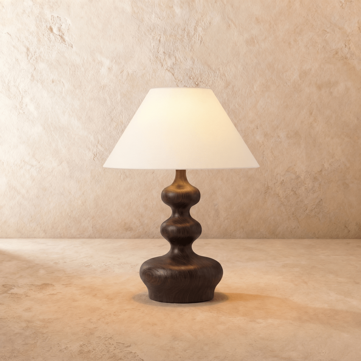 Japandi Solid Wood & Fabric Table Lamp - Thelam – view 3