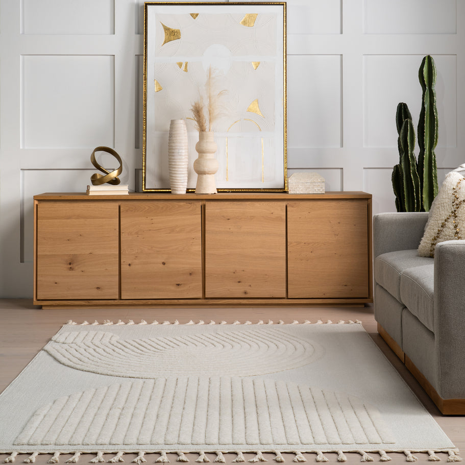 Japandi Arc Tasseled Rug