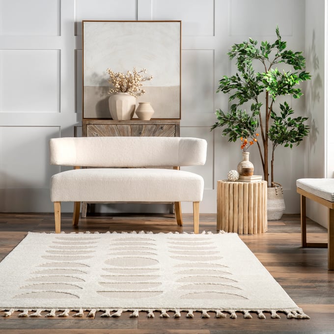 Japandi Abstract Moon Rug
