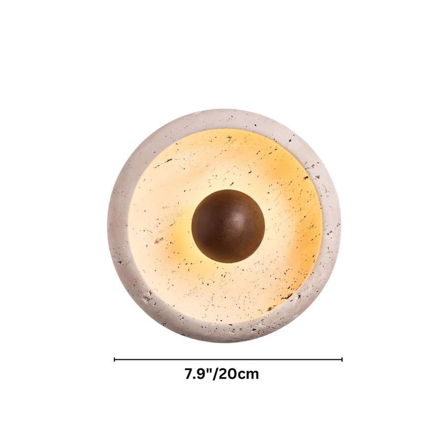 Japandi Textured Travertine Wall Lamp – Yalka