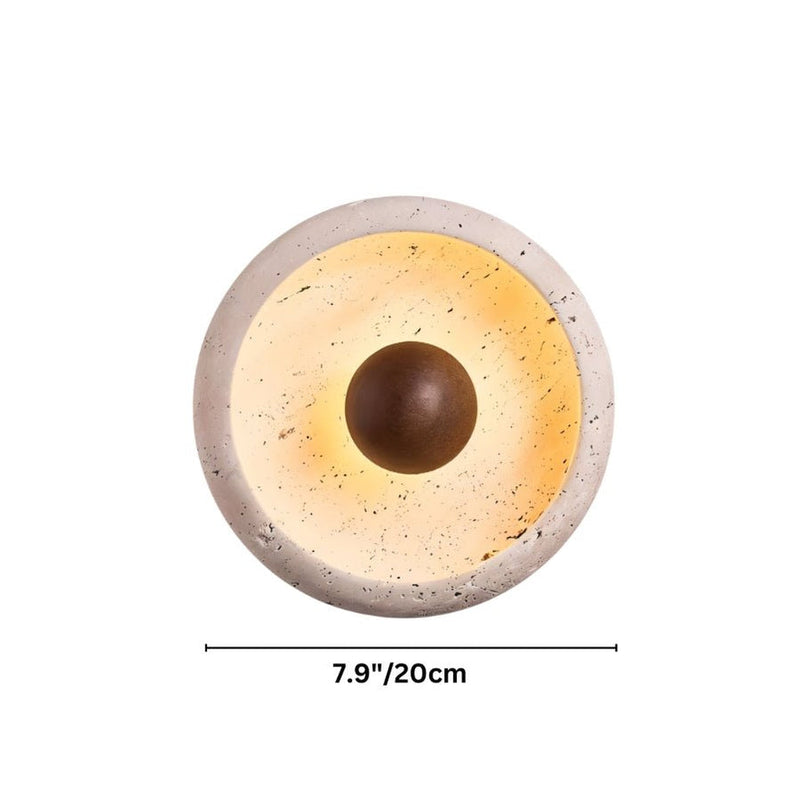 Japandi Textured Travertine Wall Lamp – Yalka