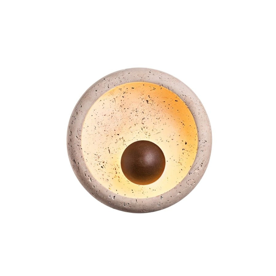 Japandi Textured Travertine Wall Lamp – Yalka