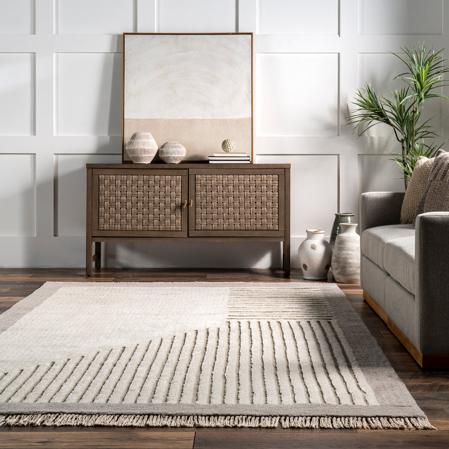 Japandi Wedged Striped Rug