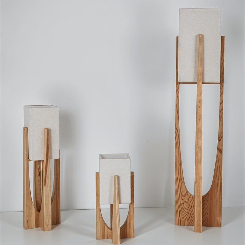Japandi Sculptural Stone Table Lamp – Zenic