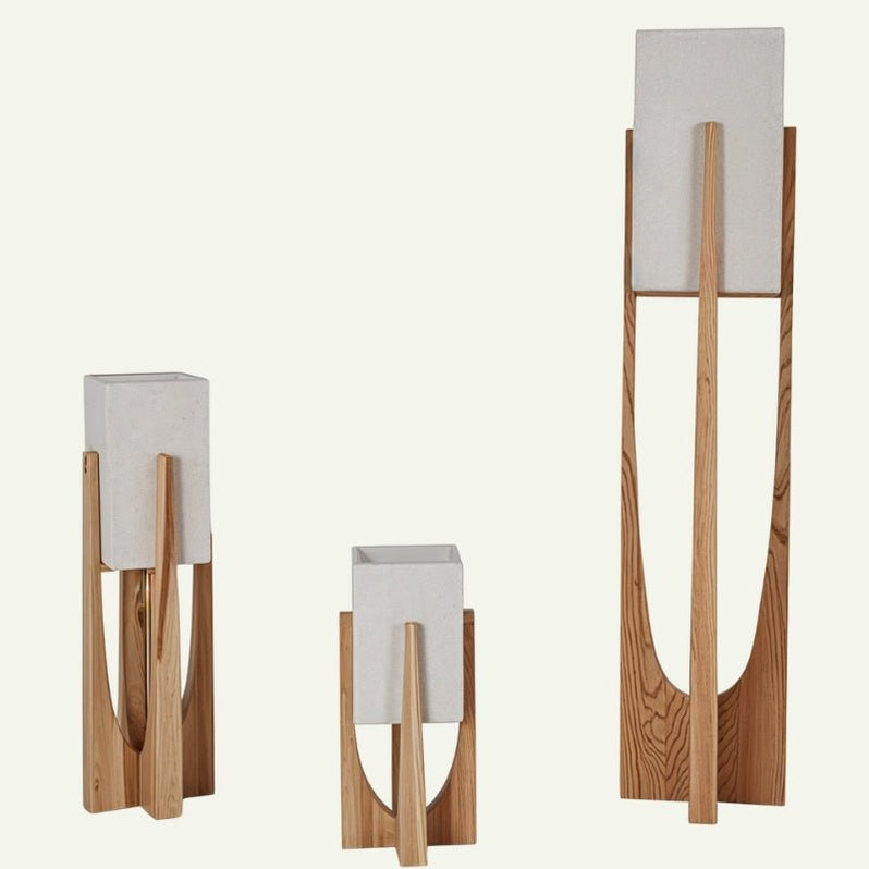 Japandi Sculptural Stone Table Lamp – Zenic
