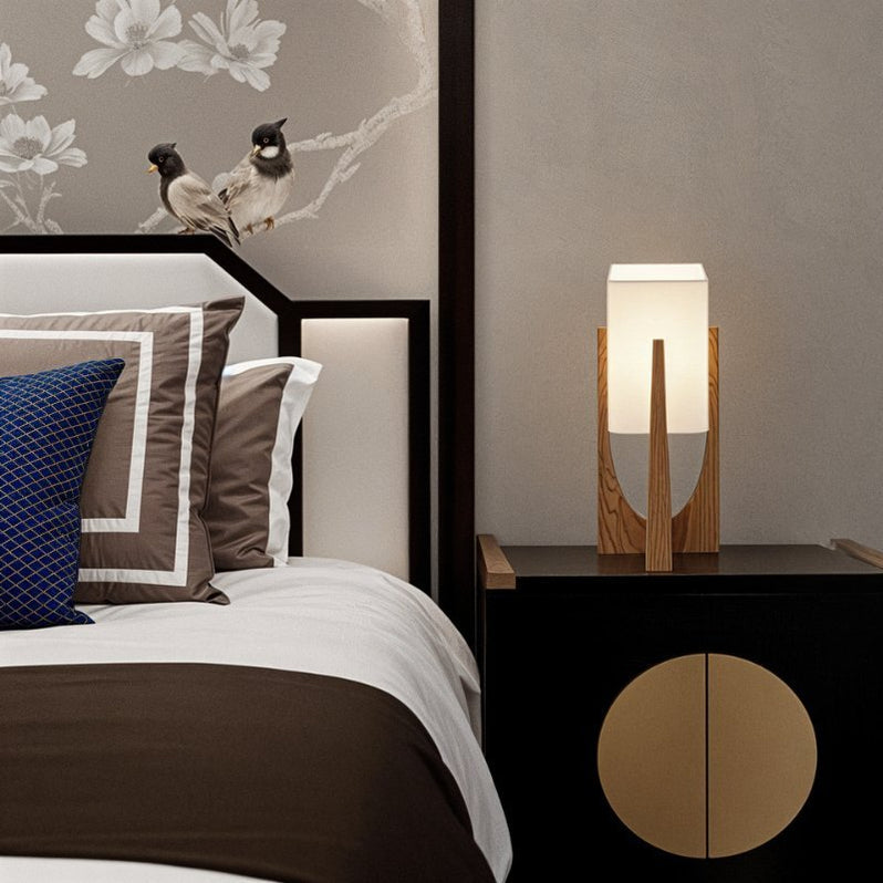 Japandi Sculptural Stone Table Lamp – Zenic