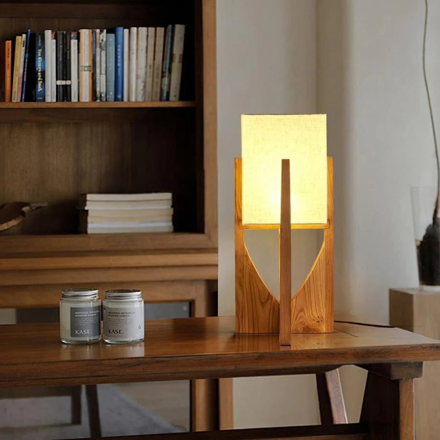 Japandi Sculptural Stone Table Lamp – Zenic