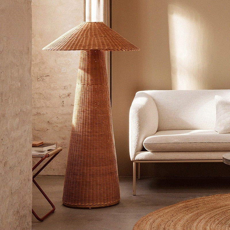 Japandi Wicker Floor Lamp