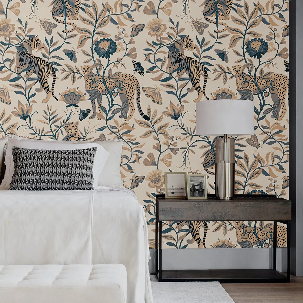 Japandi Jungle Animals Wallpaper | Japandistore®