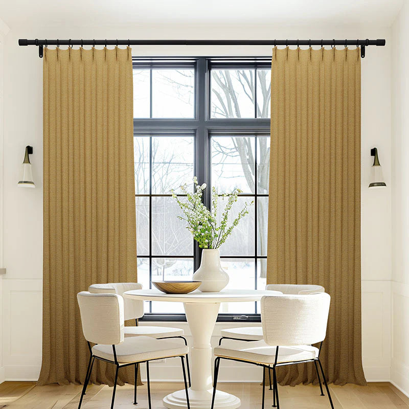 Japandi Cotton Blackout Curtains | Pleated