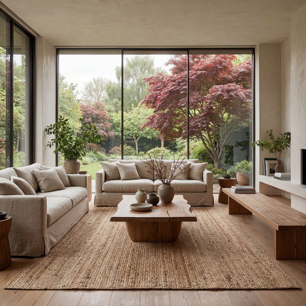 Japandi Braided Jute Rug - Natural