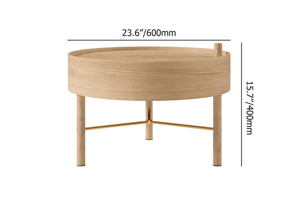 Round Japandi End Table