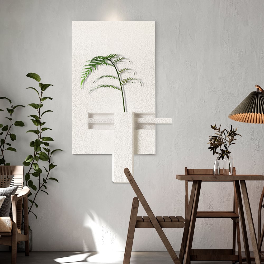 Japandi 3D Wall Art With Vase