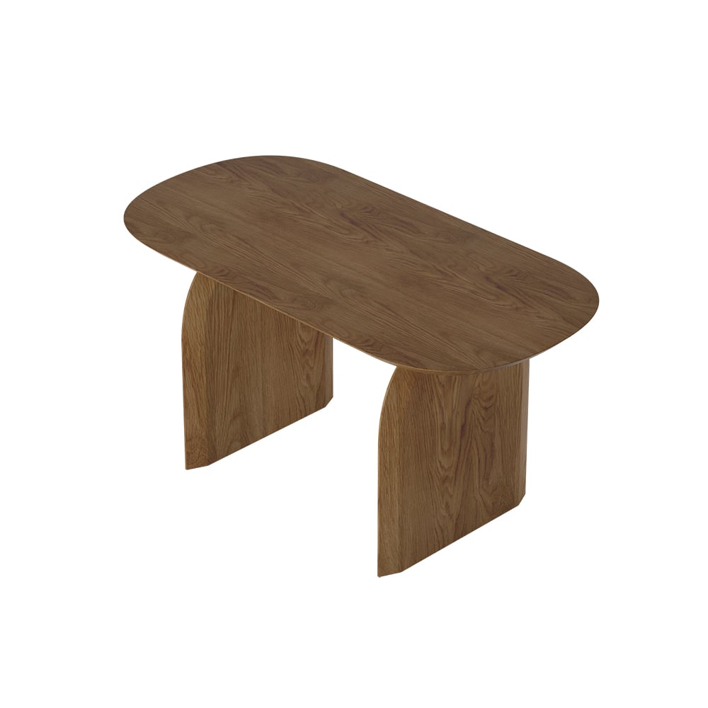 Japandi Oval Wood Table for 4