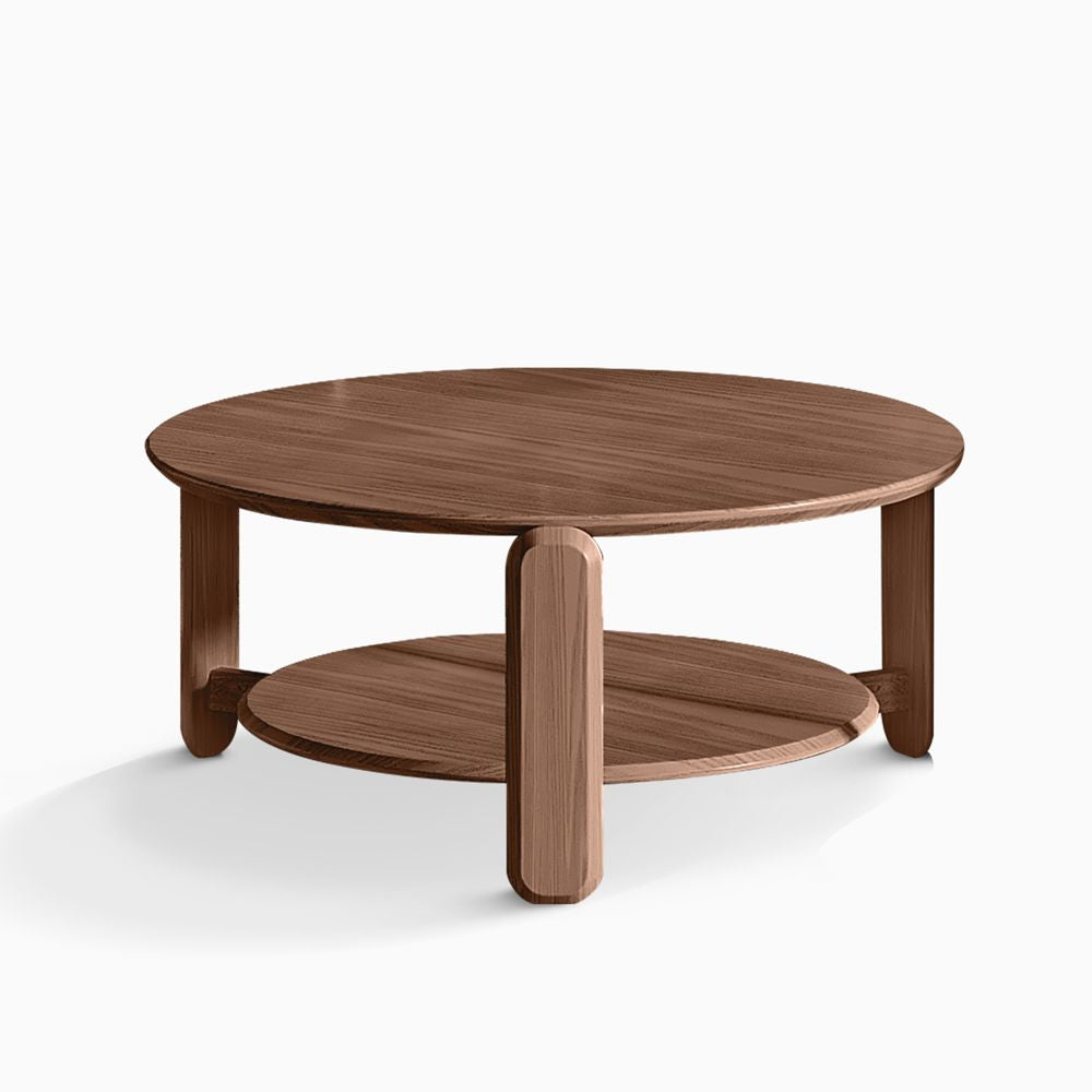 Japandi Round Two-Tier Coffee Table