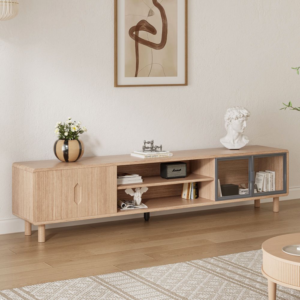Japandi TV Stand with Entertainment Center